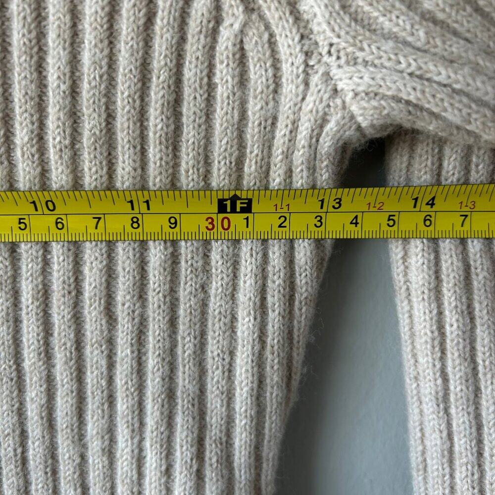 Oak + Fort Ribbed Funnel Neck Sweater Women XS Oatmeal Knit - Picture 9 of 9